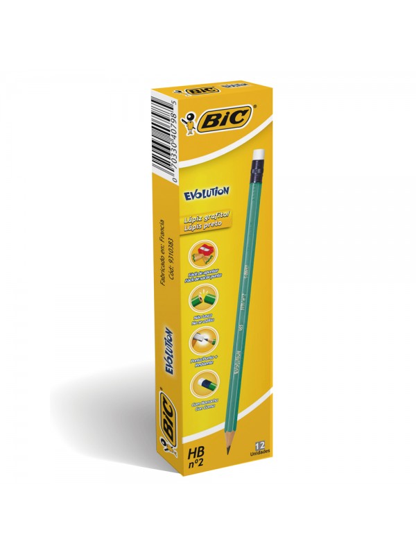 LAPIZ BIC EVOLUTION CON GOMA N°2